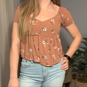 Floral baby doll top